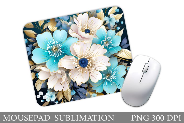 Flowers Mouse Pad Sublimation. Floral Mouse Pad Design