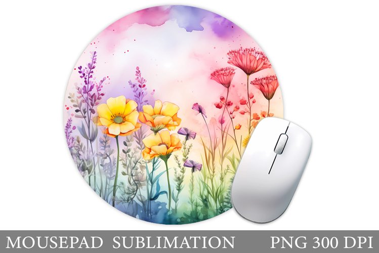 Wildflowers Mouse Pad. Flowers Mouse Pad Sublimation example image 1