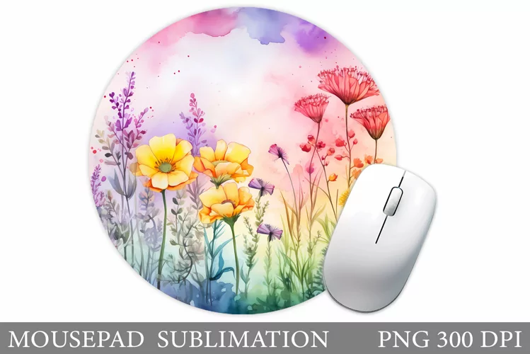 Wildflowers Mouse Pad. Flowers Mouse Pad Sublimation