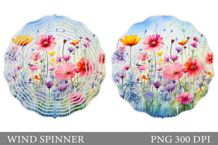 Flowers Wind Spinner Design. Summer Wind Spinner Template