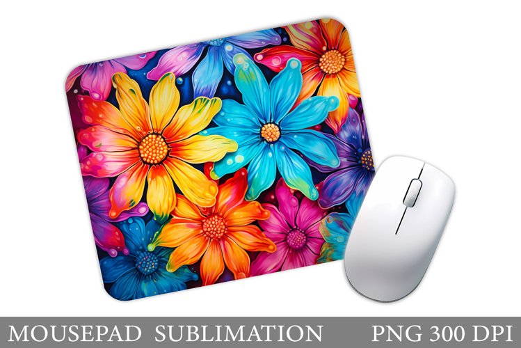 Flowers Mouse Pad Sublimation. Flowers Mouse Pad Design