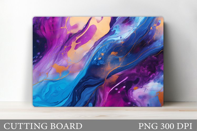 Alcohol Ink Cutting Board. Abstract Kitchen Cutting Board example image 1
