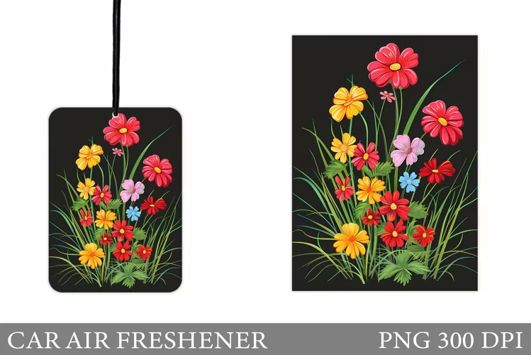 Wildflowers Car Air Freshener. Flowers Car Air Freshener