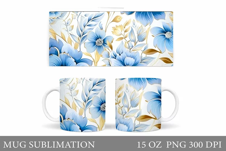 Flowers Mug Design. Flowers Mug Sublimation
