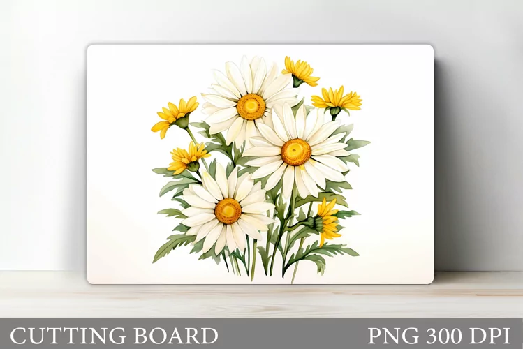Daisy Flowers Cutting Board. Flowers Kitchen Cutting Board
