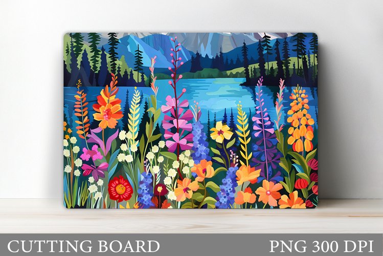 Flowers Cutting Board Sublimation. Wildflowers Cutting Board