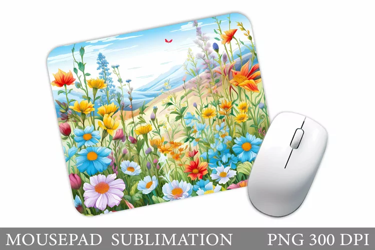 Flowers Mouse Pad Sublimation. Flowers Mouse Pad Design