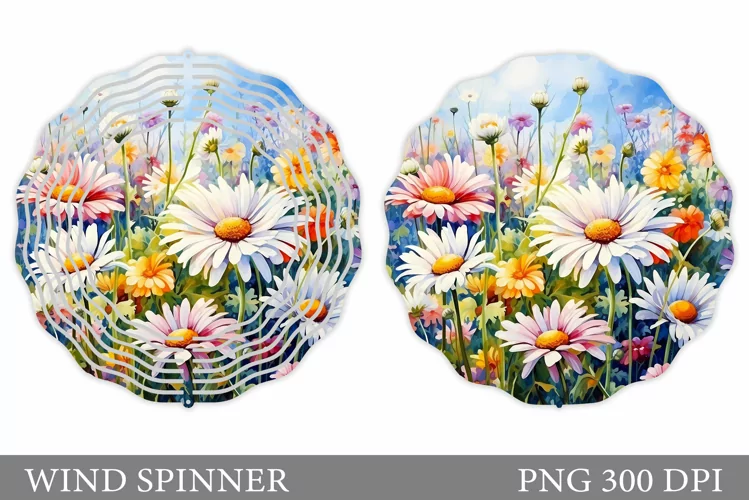 Flowers Wind Spinner Design. Daisy Wind Spinner Sublimation