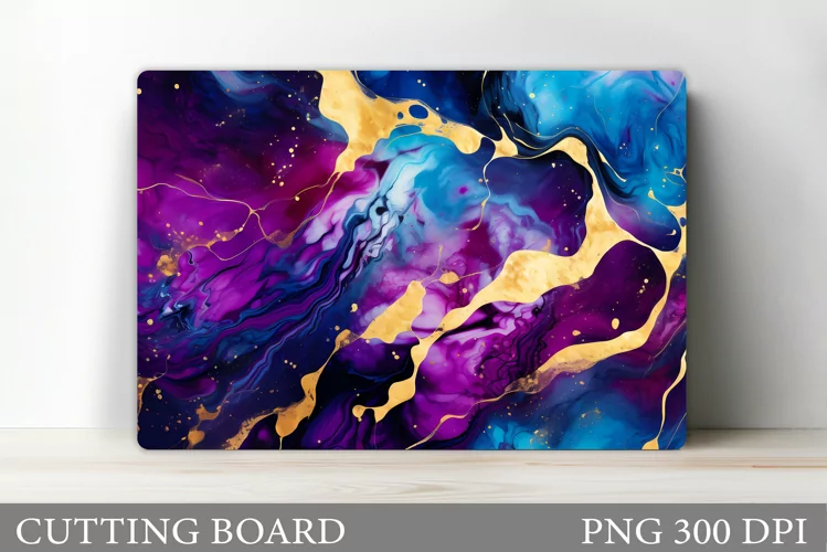 Alcohol Ink Cutting Board. Abstract Kitchen Cutting Board