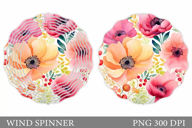 Flowers Wind Spinner Design. Flowers Wind Spinner Template