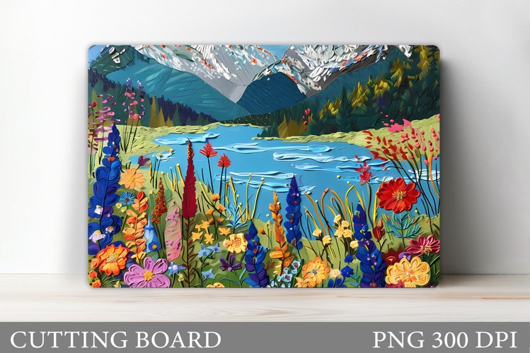 Flowers Cutting Board Sublimation. Wildflowers Cutting Board