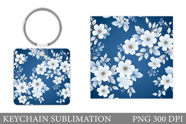 Flowers Keychain Design. Flowers Spring Keychain Sublimation