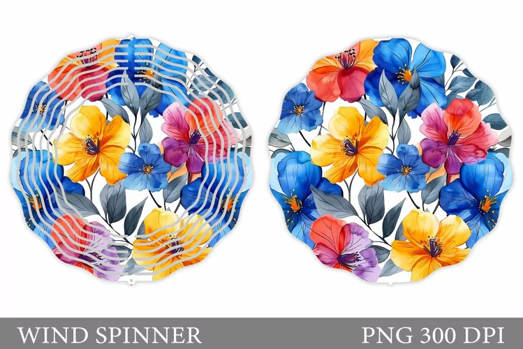 Flowers Wind Spinner Design. Flowers Wind Spinner Template