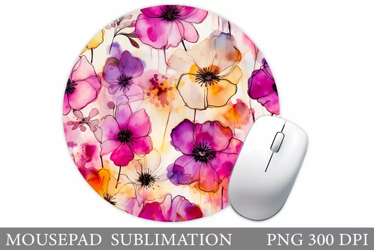 Flowers Mouse Pad Design. Floral Mouse Pad Sublimation