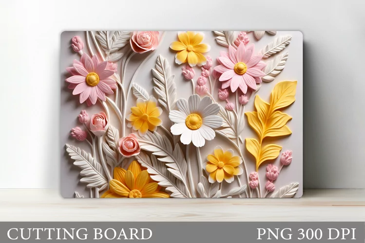 Flowers Cutting Board. 3D Flowers Cutting Board Design