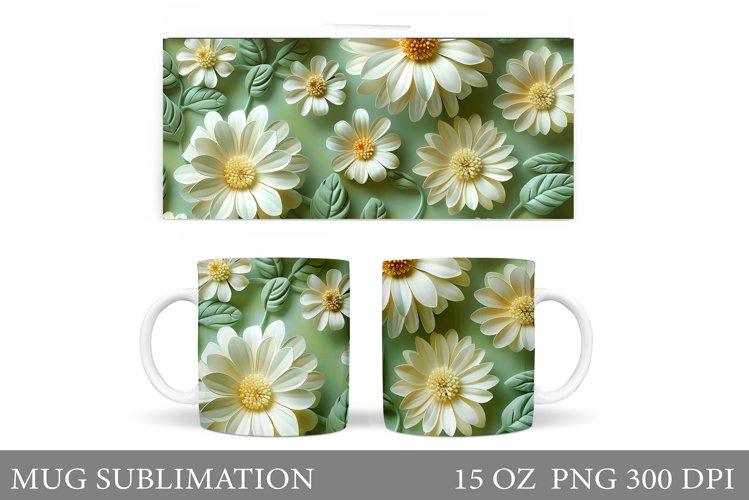 Flowers Mug Sublimation. 3D Flowers Mug Sublimation