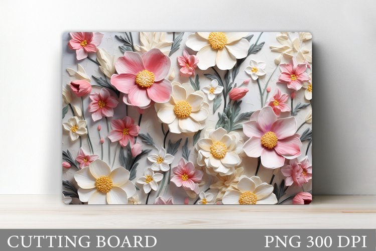 3D Flowers Cutting Board. Flowers Kitchen Cutting Board