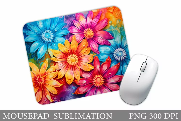 Flowers Mouse Pad Design. Floral Mouse Pad Sublimation