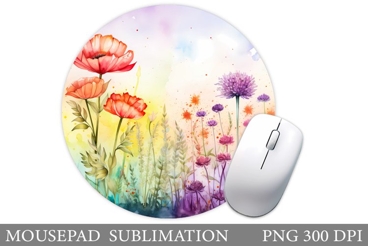 Wildflowers Mouse Pad Design. Flowers Mouse Pad Sublimation