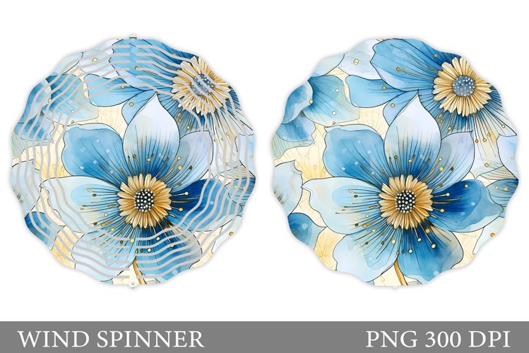 Flowers Wind Spinner Design. Flowers Spinner Sublimation example image 1