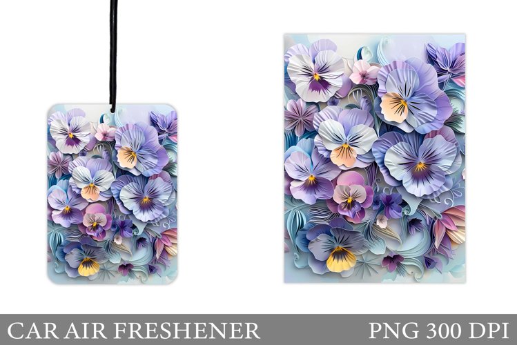 Flowers Car Air Freshener. Car Air Freshener Sublimation