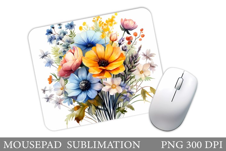 Wildflowers Mouse Pad Design. Flowers Mouse Pad Sublimation