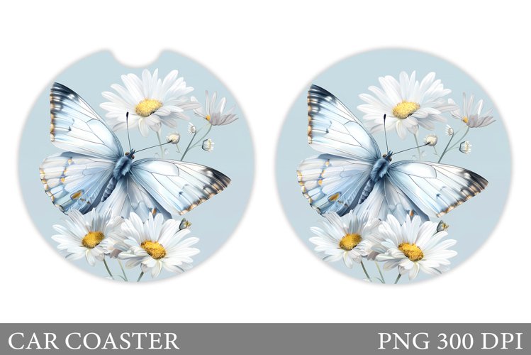 Butterfly Car Coaster. Flowers Car Coaster Design