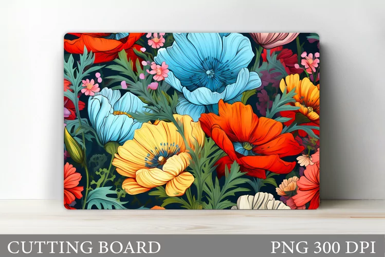 Flowers Cutting Board Design. Cutting Board Sublimation