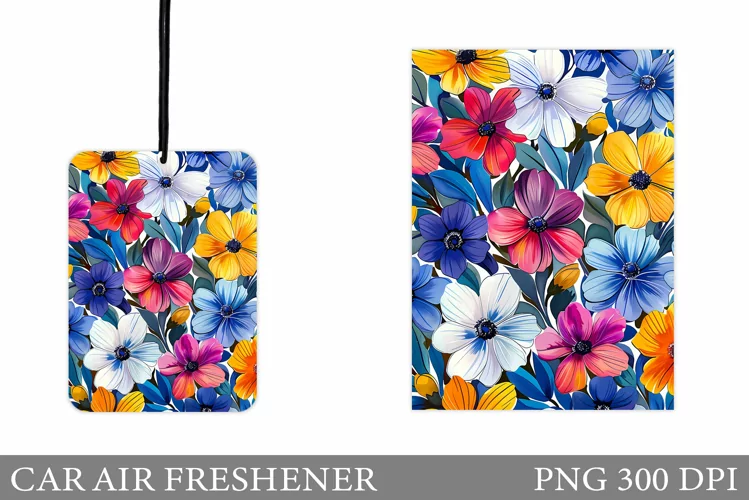 Floral Car Air Freshener. Flowers Car Air Freshener Design