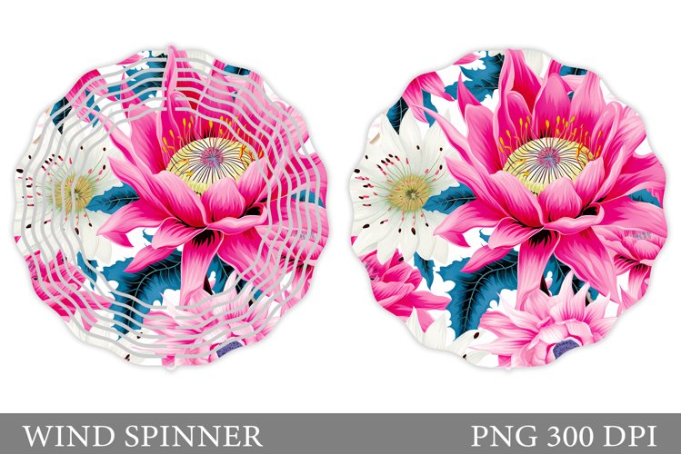 Flowers Wind Spinner Design. Wind Spinner Sublimation example image 1
