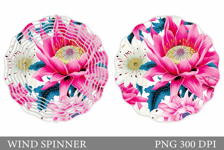 Flowers Wind Spinner Design. Wind Spinner Sublimation