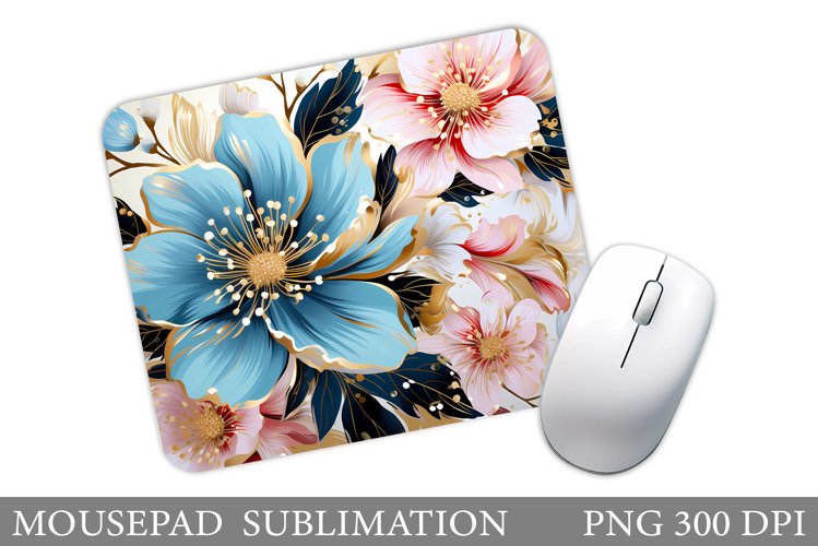 Flowers Mouse Pad Sublimation. Flowers Mouse Pad Design