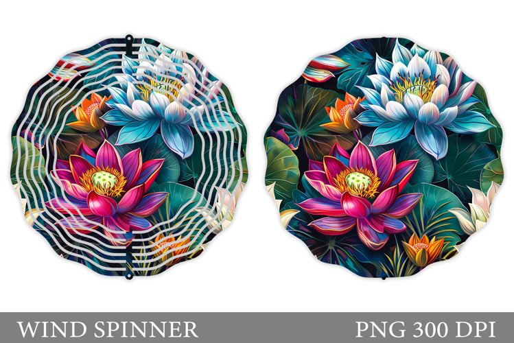 Flowers Wind Spinner Design. Floral Wind Spinner Sublimation example image 1