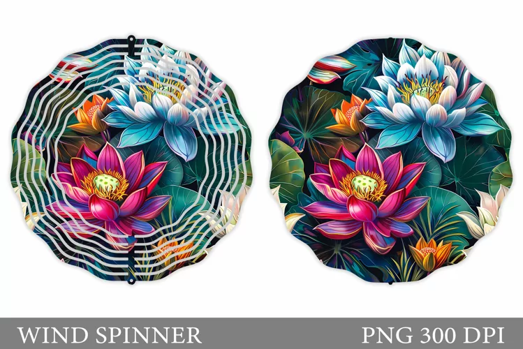 Flowers Wind Spinner Design. Floral Wind Spinner Sublimation
