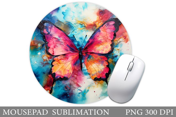 Butterfly Mouse Pad Sublimation. Flowers Mouse Pad Design example image 1