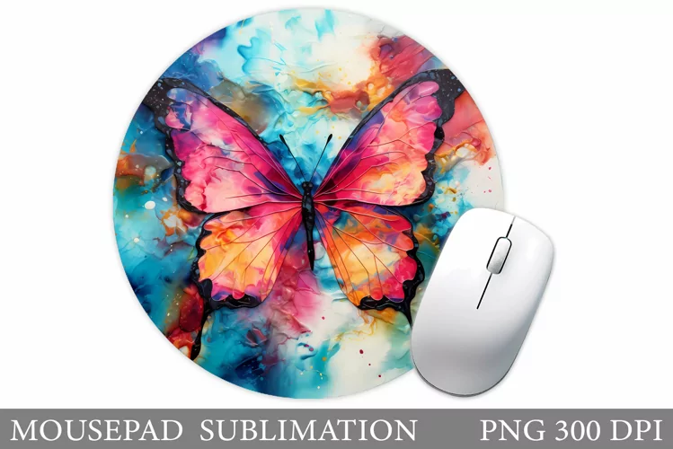 Butterfly Mouse Pad Sublimation. Flowers Mouse Pad Design