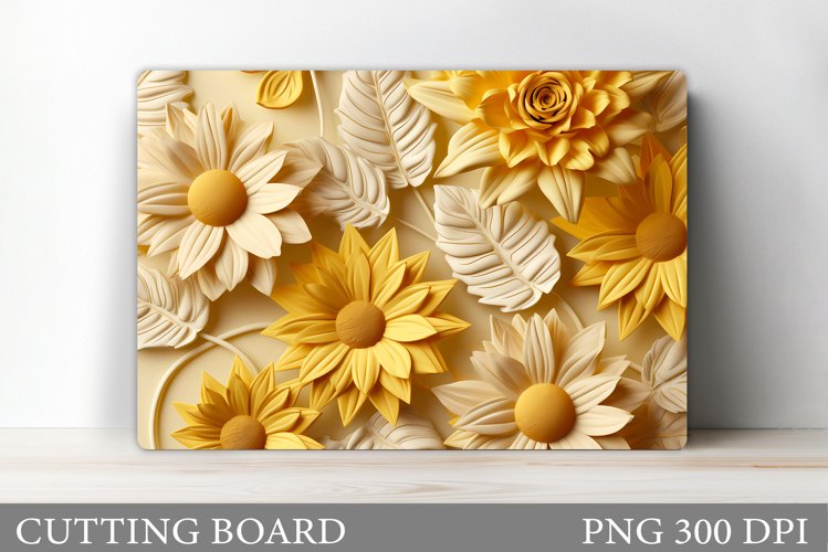 3D Flowers Cutting Board. Flowers Kitchen Cutting Board