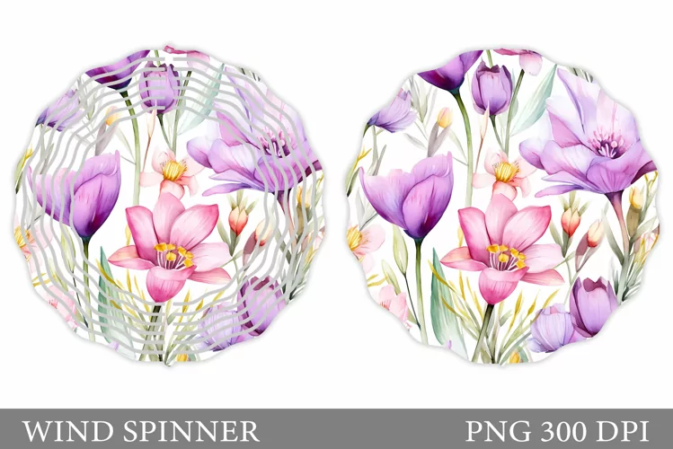 Flowers Wind Spinner Design. Flowers Spinner Sublimation