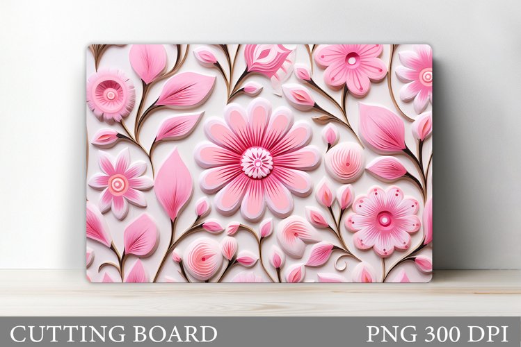 Flowers Cutting Board. Kitchen Cutting Board Template