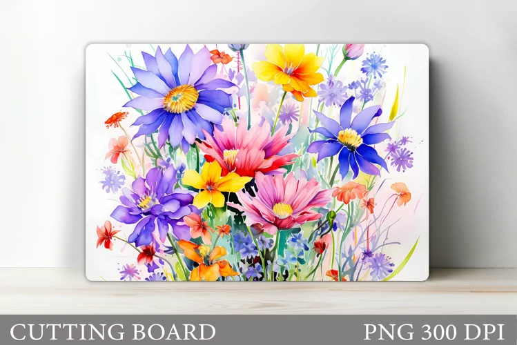 Flowers Cutting Board Design. Wildflowers Cutting Board