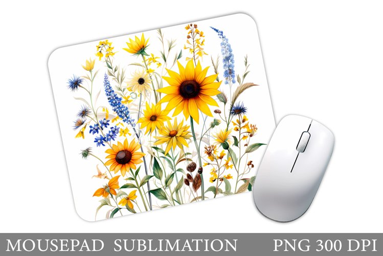 Wildflowers Mouse Pad. Flowers Mouse Pad Sublimation example image 1