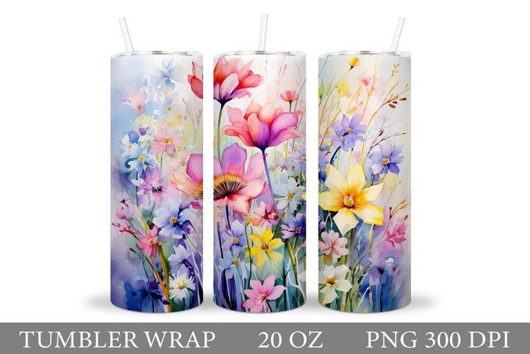 Flowers Tumbler Design. Wildflowers Tumbler Sublimation