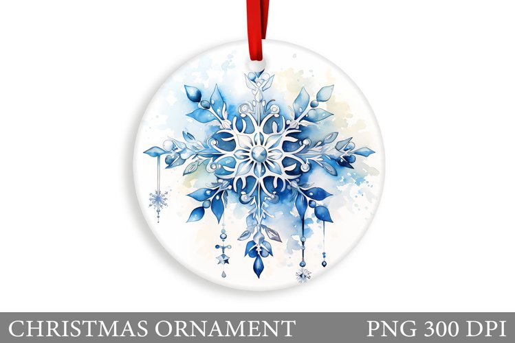 Watercolor Snowflake Ornament. Snowflake Christmas Ornament