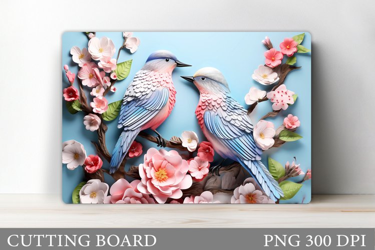 Birds Cutting Board Sublimation. Birds Kitchen Cutting Board example image 1