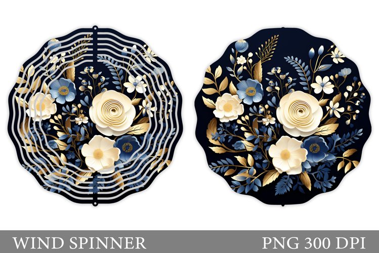 3D Flowers Wind Spinner. Flowers Wind Spinner Sublimation example image 1
