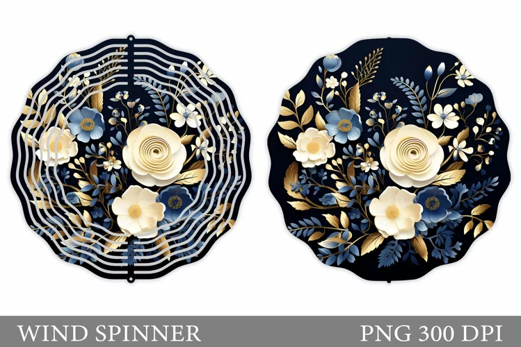 3D Flowers Wind Spinner. Flowers Wind Spinner Sublimation