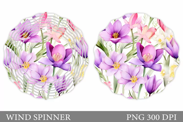 Flowers Wind Spinner Sublimation. Flowers Spinner Design