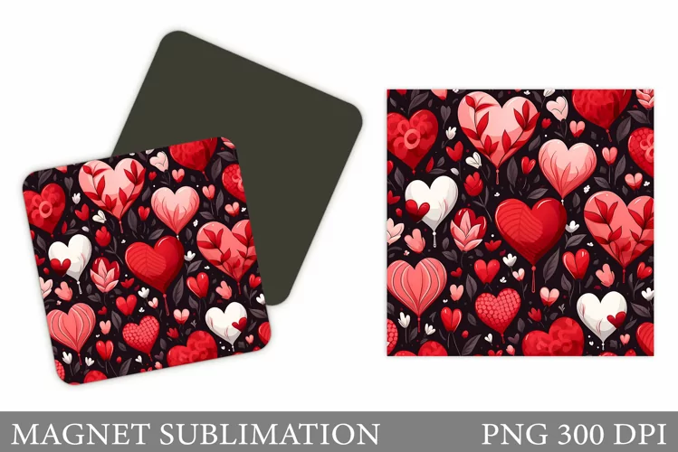 Hearts Magnet Sublimation. Hearts Magnet Design