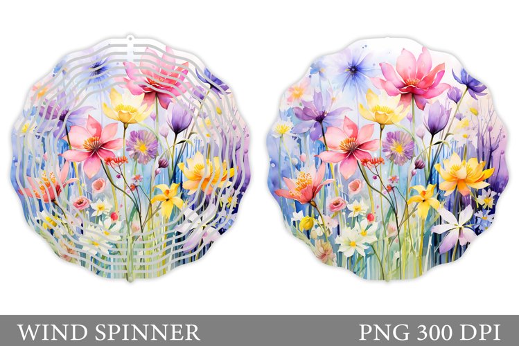 Flowers Wind Spinner Design. Wildflowers Wind Spinner example image 1