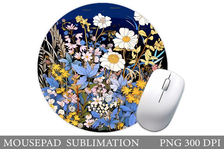 Flowers Mouse Pad Design. Flowers Mouse Pad Sublimation example image 1